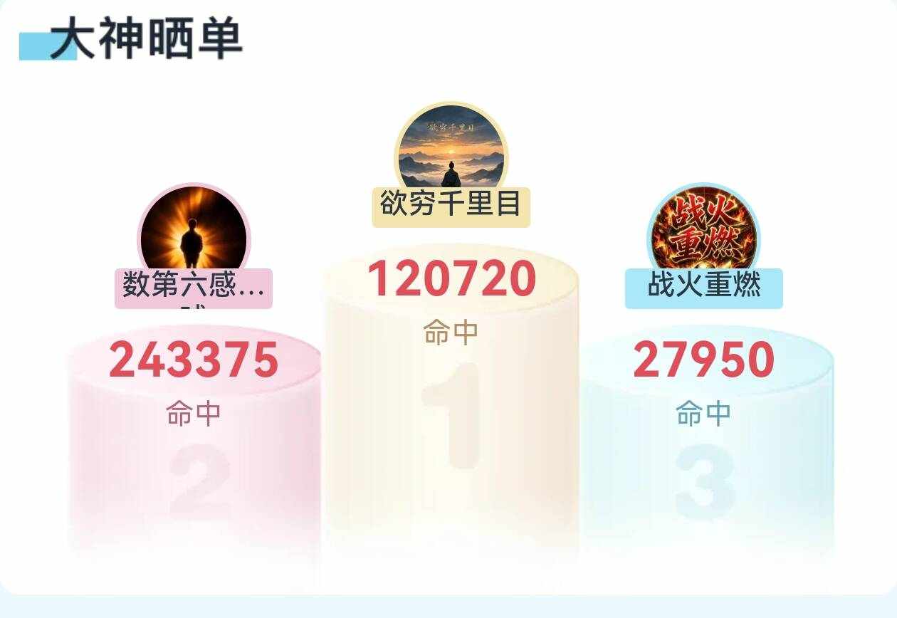 大神战绩总览